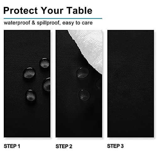 Hiasan Black Rectangle Tablecloth - 54 x 80 Inch - Waterproof & Wrinkle Resistant Washable Fabric Table Cloth for Dining, Party and Outdoor use — view 2