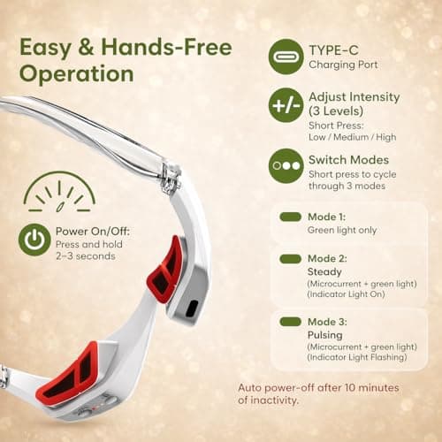 BERONEX LED Red Light Eye Mask & Eye Massager for Under Eye Care – Beauty Device for Puffiness & Dark Circles, Eye Care Glasses Bundle with Scalp Massager & Cooling Rinse Cup — view 2