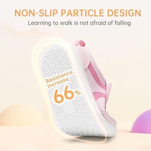 STQ KIDS Toddler Girls Barefoot Wide Toe Box Sneakers Casual Walking Tennis Shoes Soft Preschool Comfortable Running Durable Cute Water Pink Toddler Size 7 — view 4