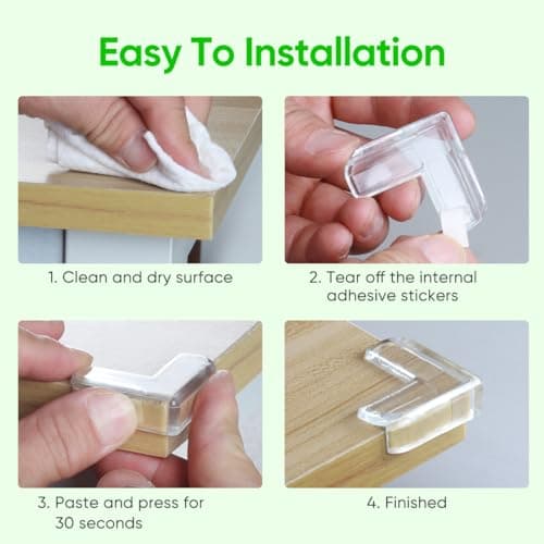 30 Pack Corner Protector Baby, Table Corner Protector Guards Clear Bumper for Furniture Corner Protectors Corner Guards Baby Proof Corner Covers Safety, Round Shape + L Shape — view 5