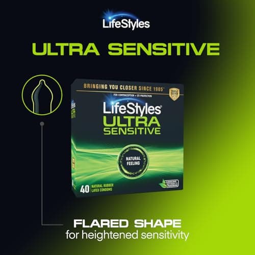 LifeStyles Ultra-Sensitive Condoms – 36 Count – Natural-Feeling, Lubricated Latex Condoms