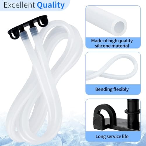 Ice Maker Drain Hose with Plug, Ice Maker Parts Compatible with GE Opal Nugget Ice Maker, 6.22 Feet 1/4'' ID Drain Hoses Extension with Stopper Cap Hanger Holder Clip — view 4