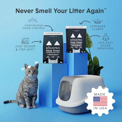 Boxie® Probiotic Cat Litter 40 Day Natural Odor Control, 40lb Clumping Kitty Litter (Clay) — view 3