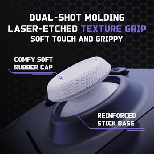 eXtremeRate Replacement Thumbsticks for Steam Deck LCD, Custom Analog Stick Joystick Repair Kit for Steam Deck OLED Handheld Console with Original Touch Sensing, Anti-Slip Texture Grip - Frosted White — view 3