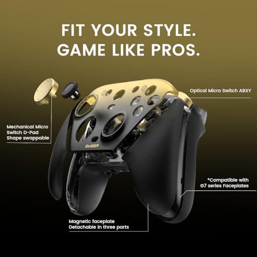 GameSir G7 Pro Wired Controller for Xbox Series X|S, Xbox One, Wireless Gamepad for PC&Android with TMR Sticks, Hall Effect Analog Triggers, 1000Hz Polling Rate, 3.5mm Audio Jack - Golden — view 7