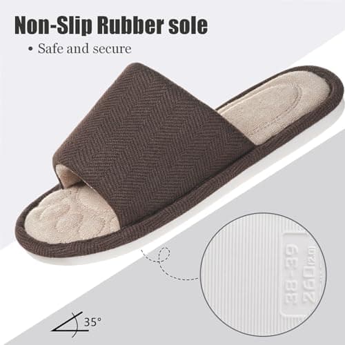 Dokela Mens Open Toe House Slippers Breathable Slip-on Indoor Slippers — view 5
