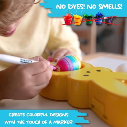 The Eggmazing Egg Decorator - Peeps Bunny - Arts and Craft Set Includes 6 Colorful Quick Drying, Non-Toxic Markers (Yellow), Ages 3 and Up — view 3