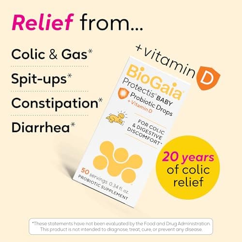 BioGaia Protectis Baby Probiotic Drops | Colic & Gas Relief + Vitamin D | Safe for Newborns | Ease Crying, Fussing, Colic, Gas, Spit-ups & Constipation | No Dairy, Soy & Gluten | 50 Day Supply | 10mL — view 2