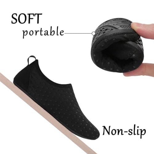 JOINFREE Kids Barefoot Socks Girls Water Shoes Anti-Slip Summer Aqua Shoes Boys Beach Shoes Dot Black 8-8.5 Toddler — view 4
