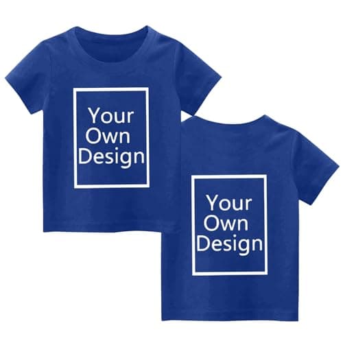 Custom T Shirts for Kids Boys Girls Personalized Youth T-Shirt Custom Image/Text Customized Front/Back Print Blue — view 4
