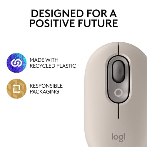 Logitech POP Mouse, Compact and Portable Wireless Bluetooth Mouse with Programmable Buttons and Quiet Clicks, Easy-Switch Between up to 3 Devices, Laptop, Tablet, PC - Mist — view 4
