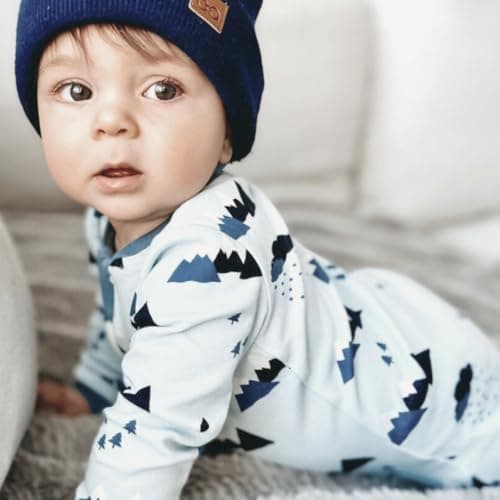 ZIPPYJAMZ Baby Sleepers, Organic GOTS Cotton Footed Onesies, Inseam Zipper for Quicker and Easier Diaper Changes - Little Adventurer (0-3 Months) — view 4