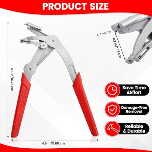 Car Clip Pliers, Panel Clip Removal Tool, Professional Auto Clip Removal Pliers for Automotive Plastic Fasteners, Push Pin & Door Trim, Damage-Free Interior & Exterior Disassembly Tool — view 5
