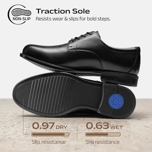 Bruno Marc Men's Classic Leather Dress Shoes Comfort Oxfords Business Formal Lace Up Shoes,Size 11,Black,SBOX26007M — view 6