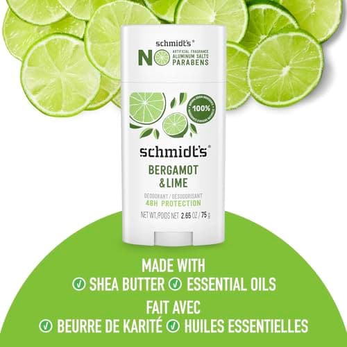 Schmidt's Natural Deodorant Stick Bergamot & Lime 48H Protection, 75g — view 4