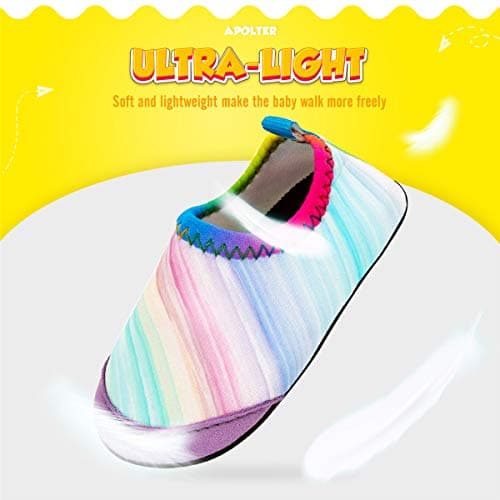 APOLTER Baby Boys and Girls Swim Water Shoes Barefoot Aqua Socks Non-Slip for Beach Pool Toddler Kids — view 3