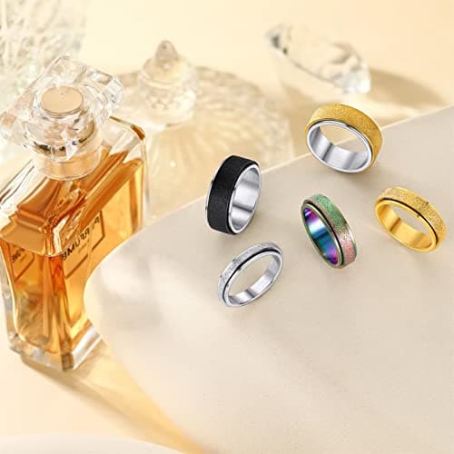 Supcare Anxiety Relieving Fidget Ring Custom Engraved Name Ring Personalized Finger Jewelry with Any Text You Want — view 4