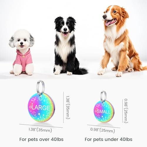 YEHANTI Dog Tags Personalized for Pets with Name Pattern Art Design - Engraved with Laser - Stainless Steel Cats Dogs ID Tags - Stylish Dog Collar Accessories (Round) — view 2