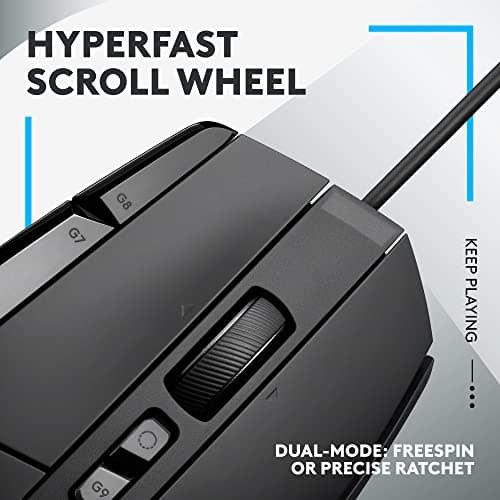 Logitech G502 X Wired Gaming Mouse - LIGHTFORCE Hybrid Optical-Mechanical Primary switches, Hero 25K Gaming Sensor, Compatible with PC - macOS/Windows - Black — view 2