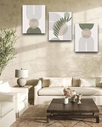 HesenDot Sage Green Boho Framed Wall Art Set of 3, 30x40CM Wrapped Canvas — view 6