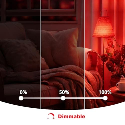 mfxmf Red Sleep Light Bulb 2 Pack，Red Light Bulbs for Healthy Sleep,Blue Light Blocking,A19 9W(60W Equivalent) E26 Base Night Light for Bedroom, Baby Nursery Room — view 3