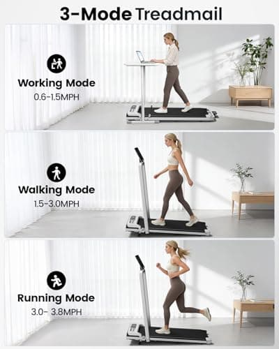 Yagud Walking Pad with 8% Incline, 3 in 1 Treadmill for Home & Office, 2.5HP Under Desk Treadmill with Handle, Portable Treadmill with Remote Control & Led Display, No Installation — view 2