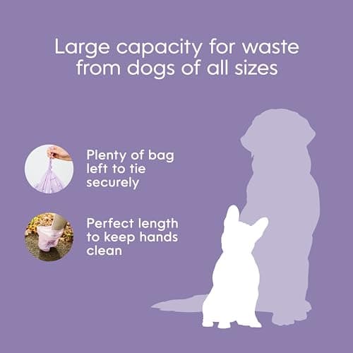 Pet Genie On The Go Dog Poop Bags - Lavender Scented Poo Bags with 65% Recycled Plastic - Durable & Leak-Proof Dog Supplies, 8 Rolls (120 Count) — view 5