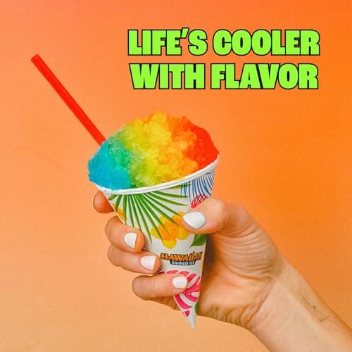Hawaiian Shaved Ice 6 Syrup Assortment - Cherry, Grape, Blue Raspberry, Tiger's Blood, Lemon-Lime, Pina Colada - 50+ Servings - No Refrigeration - 16 oz bottles — view 2