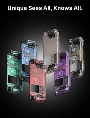JSAUX Transparent Back Plate Compatible for Steam Deck, DIY Clear Edition Replacement Shell Case Compatible with Steam Deck, Buttons with Three Different Heights and Feel - PC0106 [Purple]