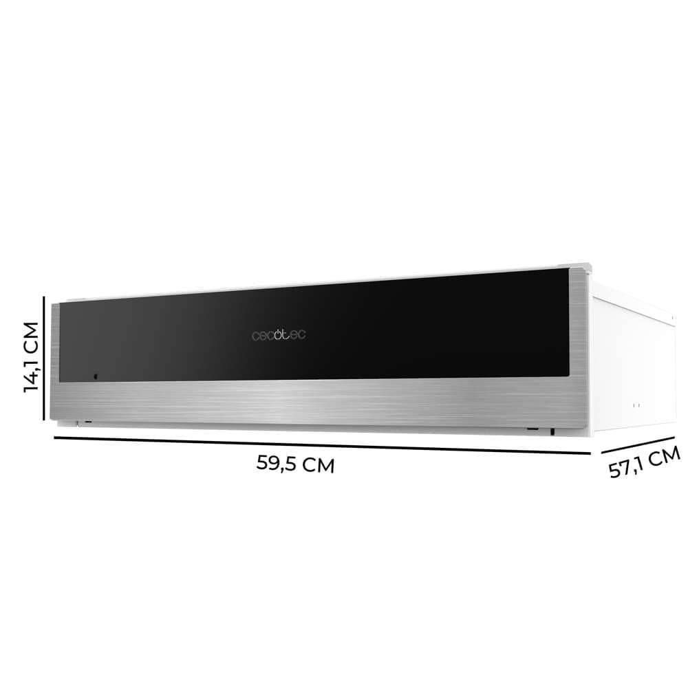 Cecotec Bolero Hexa WD Edge Integrable 60cm Dish Warmer Drawer 470W Maximum Power, Adjustable Temperature 30-80º, Mechanical Control, Indoor Non-Slip Mat, Black and Stainless Steel — view 2