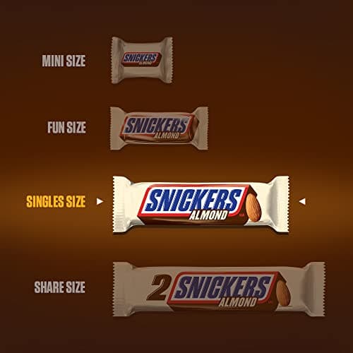 SNICKERS Candy Almond Milk Chocolate Bars Bulk Pack, 1.76 oz Bars (Pack of 24) — view 3
