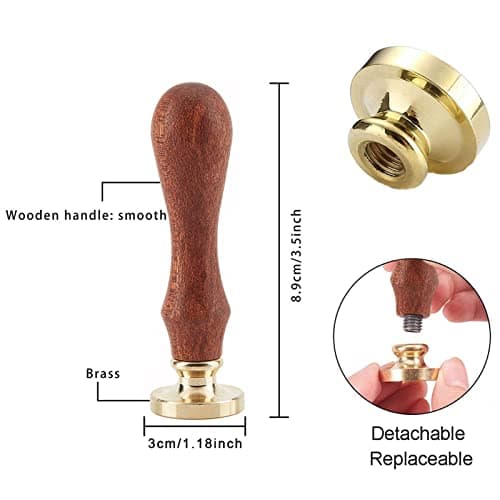 CRASPIRE Dragon Wax Seal Stamp Sword Vintage Sealing Wax Stamps Baroque Shield 30mm Retro Removable Brass Head with Wood Handle for Wedding Invitations Envelope Halloween Christmas Thanksgiving