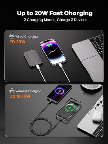 Catmart 【Titanium Body & Ultra-Slim 0.3-Inch Design】 5000mAh Magnetic Power Bank with Titanium Body, Lightweight & Portable, Easy to Carry for Daily Use, Travel, and Emergencies — view 4