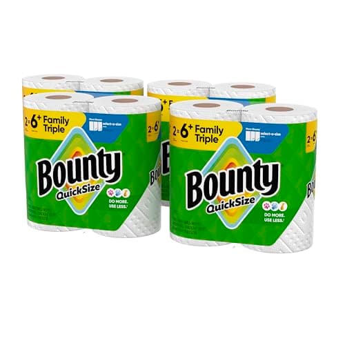 Bounty Quick-Size Paper Towels, White, 8 Family Triple Rolls = 27 Regular Rolls — view 10