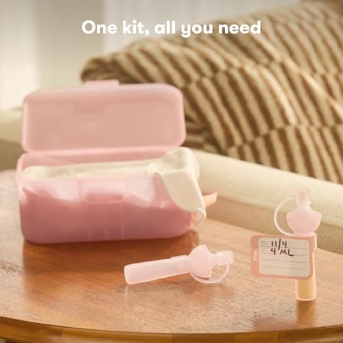 Frida Mom Colostrum Collection Kit, Catch, Store & Feed Breastmilk, Includes 6 Colostrum Collectors, 6 Labels, Cleaning Brush, Cloth & Case, Hospital Bag Ready, Safe Materials, 15pc kit — view 6