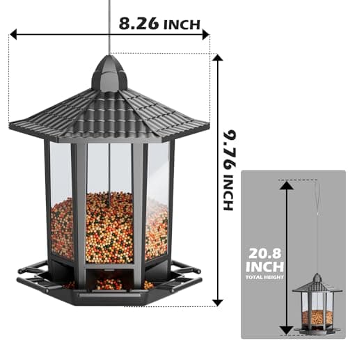 Birdream 2 Pack Bird Feeders for Outdoors, Retro Pagoda Design Fun Installation Bird Seed, Attracting Wild Birds Chickadees Goldfinches Cardinals Finches and Sparrows — view 3