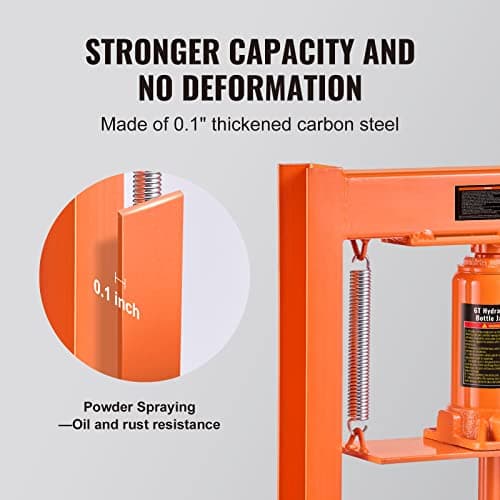 VEVOR Hydraulic Shop Press, 6 Ton H-Frame Hydraulic Garage/Shop Floor Press, Adjustable Shop Press with Press Plates, Heavy Duty Hydraulic Press for Garage, Shop, Workshop — view 5