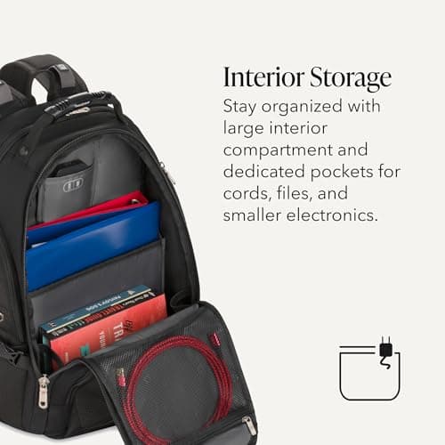 SWISSGEAR 1900 ScanSmart Laptop Backpack, Fits Most 17-Inch Laptops, TSA-Friendly Lay-Flat Design, RFID Protection, and Tablet Pocket, Black, 31L, 18.5-Inch — view 4