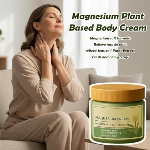 Total Relief Magnesium Cream, Nerve Relief Magnesium Cream with MSM & Arnica - Total Body Soothing Formula for Muscle Support & Recovery — 3 Pack Family Savings (5.28oz Total) — view 2