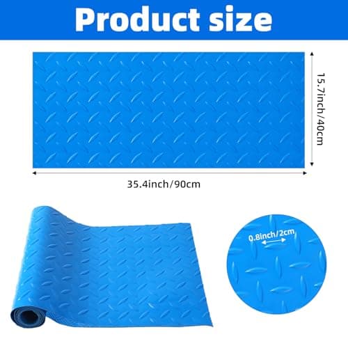 Swimming Pool Ladder Mat 16 x 36 Inch Pool Step Pad with Non-Slip Texture Protective Pool Mat for Above Ground Pool Liner Ladder Pad for Bathroom Kitchen Floor Stairs, Willow — view 2