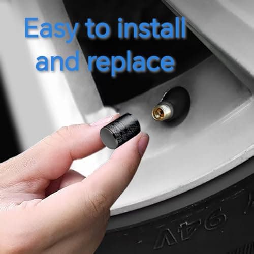 Valve Stem Caps, Double-Layer Design Tire Caps Corrosion Resistant,Tire Valve Caps 4 Pack Covers for Car, Motorbike, Trucks, Bike, Bicycle, Black — view 5