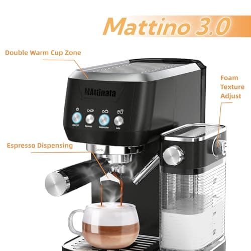 MAttinata Cappuccino Machine, Espresso Machine with Automatic Milk Frother