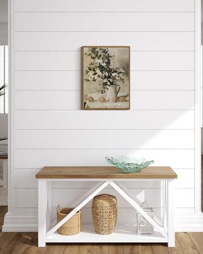 VIYYIEA Floral Framed Wall Art, Flowers and Lemons Vintage Art Decor Room Aesthetic, 12x16 Inch Canvas Print Art, Farmhouse Still Life Painting Wall Decor for Bedroom Bathroom Office — view 2