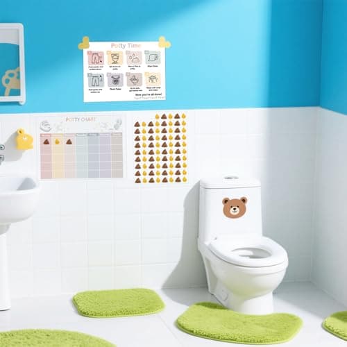 17 Pcs Sticker Chart for Kids Potty Training, Daily Record Potty Training Sticker Chart for Girls with Poop and Pee Stickers Toilet Train Reward Charts for Toddlers Boy Girl (Chart17) — view 2