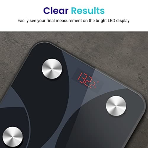 Etekcity Scale for Body Weight and Fat Percentage, FSA&HSA Eligible, Smart Digital LED Bathroom BMI Measurement, Accurate Bluetooth Weighing Machine, Body Composition Analyzer, Ash-black, 400lb — view 8