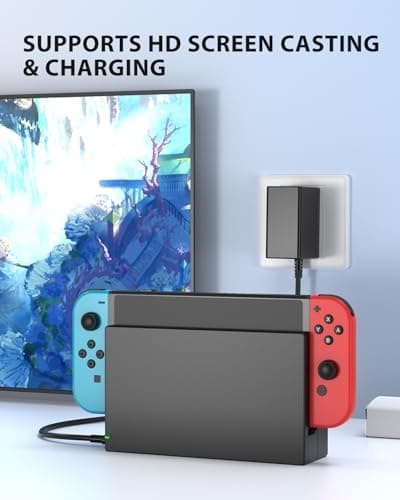 TV Dock Station for Switch/Switch OLED Replacement 3-in-1 – Includes Original IC Module, AC Charger & High-Speed HDMI Cable, Supports 1080P HD Output & Console Charging (Not Compatible with Switch 2) — view 4