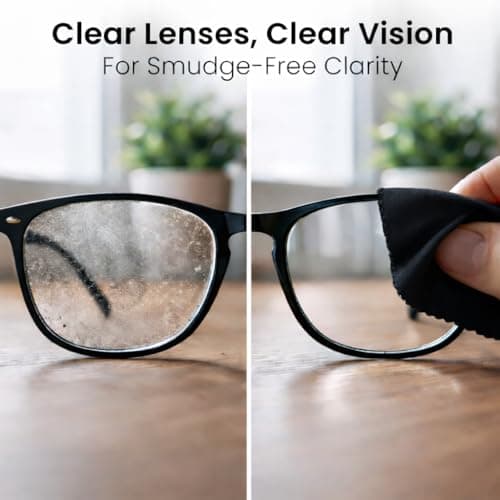 EVEO Eyeglass Cleaner Spray - Glasses Cleaner No Streaks Technology & Microfiber Cleaning Cloth - Glasses Cleaning Kit, Eye Glass Cleaners Spray Lens Cleaner - Screen & Eye Glasses Kit (2 Pack) — view 3