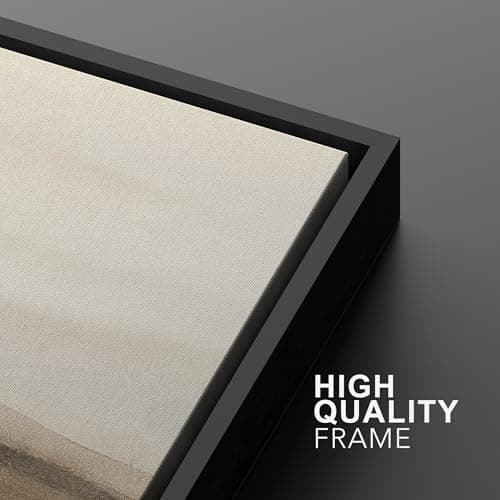 MUDECOR Framed Canvas Print Wall Art Set Abstract Neutral Horizon Landscape Illustrations Modern Art Decorative Zen for Living Room, Bedroom, Office - 24"x36"x2 BLACK — view 5