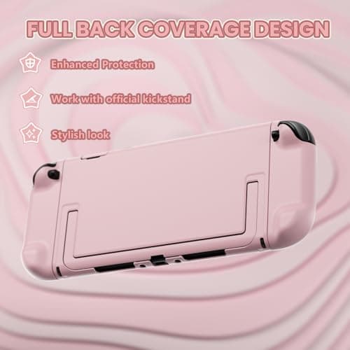 PlayVital Protective Case for Nintendo Switch 2 - Cute Dockable Hard Case Shell for Switch 2 with Thumb Grip & Sticker & Button Caps, Anti-Scratch & Shockproof Cover Skin - Cherry Blossoms Pink — view 5