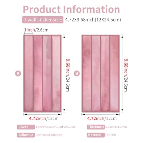 24 piece 3D smart backsplash tiles peel and stick for kitchen bathroom vanity RV decor,adhesive marble backsplash stickers stick on wall tiles — view 4